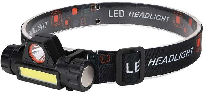 Lanterna de cap Frontala LED Rezistentă, Reglabilă, cu acumulator Ideală pentru Drumeții, Vânătoare sau Bicicliști - 4 in 1